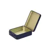 Caja metálica pequeña blanca con tapa abatible en stock, lata para té para uso portátil, caja de embalaje de lata blanca para guardar tarjetas creativas