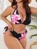 2026 Nuevo Traje de Baño Europeo y Americano Tallas Grandes Sexy Sexy Estampado Bikini Escotado por la Espalda Traje de Baño de Tres Puntos para Mujeres