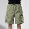 Shorts impermeables de estilo retro americano con bolsillos grandes, de corte holgado, funcionales para exteriores, de seda helada fina, estilo montaña, ropa de trabajo para verano