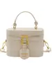 Bolsa elegante com toque de luxo, bolsa quadrada pequena para mulheres, nova bolsa da moda coreana, versátil para ombro e transversal para o dia a dia