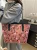 Bolsos para Mujer 2025 Otoño Nuevo Bolso de Compras Hombro Único Gran Capacidad Estampado de Cerezas Moda Bolso Tote Simple Bolso de Mano