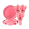 Conjunto de Suprimentos para Festa Copos de Plástico Pratos de Plástico Conjunto de Talheres (Faca, Garfo, Colher) Decorações Temáticas para Festa de Aniversário
