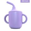Vaso de agua de silicona para niños, vaso de aprendizaje para beber, vaso de agua con doble asa, vaso de agua para bebés a prueba de caídas y fugas, vaso de agua recto con doble asa.