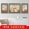 2019 Nova pintura de diamante 5d estilo europeu tríptico sala de estar completo diamante bordado restaurante retro flor diamante ponto cruz