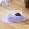 Cuenco Doble de Cerámica para Gatos y Perros, Comedero para Gatos, Protege la Columna Cervical, Antideslizante, Antiderrames, Antisalpicaduras, Bebedero para Gatos, Comedero