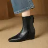 Botines Versátiles de Temperamento Moderno para Mujer 2026 Nuevos Botas de Moda con Punta Cuadrada y Tacón Grueso Cremallera Trasera Cuero Suave Cómodo Botas Adelgazantes