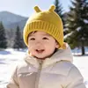 Chapéu de Lã para Bebê Outono e Inverno Super Fofo Bola de Pelo Pequeno Tentáculo Chapéu Pulôver Chapéu de Tricô para Bebê Recém-nascido Inverno