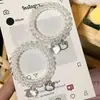 Corda de Telefone Clara e Transparente Pingente Doce Kt Elástico de Cabelo Faixa Simples Corda de Cabelo Sem Costura Fresca e Versátil Alta Elasticidade