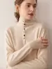Suéter de Punto de Lana Casual de Cachemira Versátil de Corte Holgado con Cuello Alto para Otoño e Invierno