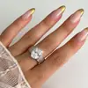 Anillo Geométrico Irregular de Textura Exquisita, Estilo Nuevo Transfronterizo, Lujo Ligero de Gama Alta para Mujer, Anillo Hueco Simple Personalizado