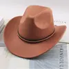Sombrero fedora de lana, sombrero de vaquero, estilo étnico para hombres y mujeres, sombrero de sol de estilo europeo y americano para parejas para primavera y verano, sombrero de jazz