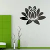 Pegatina Decorativa Removible Ecológica para Pared de TV de Sala de Estar Espejo de Flor de Loto 3D de Cristal Pegatina de Pared Acrílica para Sala de Estar