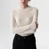 Ss Studio Hilo Grueso del Yangtsé Sin Costuras de una Sola Pieza Cuello Alto Medio Lana para Mujer Otoño e Invierno Suéter Base