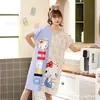 Pijamas de Sudeste Asiático Verano Sueltos Talla Grande Dulce Manga Corta Longitud Media Niña Suelta Manga Corta Bata de Noche para Comercio Exterior