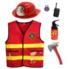 Casa de juegos para niños Ropa de juego de rol Traje de bombero Héroe de la extinción de incendios Chaleco rojo Ropa para jugar al fuego