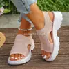 Zapatos de Mujer Estilo Manga Transfronterizos Europeos y Americanos de Tacón Bajo Boca de Pez Fuente Zapatos Casuales Moda Otoño 2025 Sandalias Venta al por Mayor Tallas Grandes