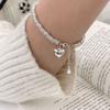 Collar de amor de plata esterlina 925 industria pesada femenino ins nicho 2022 Nuevo anillo de alto sentido cadena clavicular