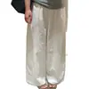 Calça Larga de Tecido Fluido Branca de Alta Qualidade Nova Primavera 2026 Estilo Casual Solto Calça Feminina Petite