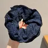 Novo modelo 2026 scrunchie de cetim preto para mulheres, elástico de cabelo de alta qualidade, elástico elegante para rabo de cavalo baixo, acessório de cabelo estilo casual