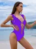 Ropa interior sexy sin espalda Europa y Estados Unidos comercio exterior transfronterizo bikini de tirantes tentación sexy red de pesca mono de tres puntos W592