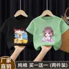 Camiseta de Verano para Niñas 2025 Nuevo Estilo Estilo Infantil Estilo Coreano Camiseta de Verano de Manga Corta para Niñas Algodón Puro t Top Holgado