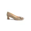 Versión de piel de oveja de los tacones altos de punta cuadrada y corte bajo de Grape Mom para mujer, con tacón grueso y suela versátil, adecuados para el trabajo, fiestas y uso diario