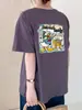 Ying+ Treze Linhas Pintado Pato Donald Carta Floco de Neve Algodão Camiseta Gola Redonda Emagrecedora Versátil Manga Curta Verão M50-6025