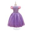 Vestido Princesa Sophia para Exportação 2024 Vestido para Meninas Sofia Forro de Algodão Vestido Estampado de Manga Curta Roupa de Performance