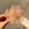 Presilha de Cabelo de Tule com Flor Estilo Princesa Fada para Meninas, Acessório de Cabelo Camélia, Acessório de Cabelo Feminino Retro de Luxo Leve, Presilha de Bico de Pato