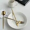 Conjunto de Talheres Ocidentais Zhanchang Clássico Simples Doméstico de Aço Inoxidável Faca, Garfo e Colher para Bife Massa Lanche