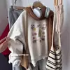 Sudadera de Manga Larga con Estampado Oversize para Mujer, Estilo Coreano Ins, Holgada, Nicho Bf, Chaqueta Casual Nueva Otoño e Invierno 2025