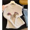 Colete de tricô jacquard estilo coreano para mulheres, nova coleção outono e inverno, top sem mangas em camadas com lantejoulas de alta qualidade
