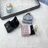 Nuevo Exquisito Mini Estuche para Auriculares Estilo Chanel, Colgante Mini Bolso Textil Colorido, Accesorio de Bolso Pequeño