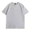 Camiseta Básica de Manga Corta Unisex de Algodón Puro Pesado, Verano Holgada, Cuello Redondo, Color Sólido, Estilo Básico, Suministro al por Mayor