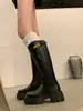 Botas de Caballero Altas de Metal con Suela Gruesa, Estilo Bosque Otoño/Invierno, Temperamento Petite, Botas Largas Rad 2026 Absolutamente Impresionantes