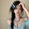 Pinza para el Cabello sin Costuras con Letra de Arándano para Mujer, Pinza de Pato Dulce para Flequillo de la Frente, Pinza para el Cabello de Niña, Accesorio para el Cabello