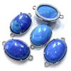 Colgante doble agujero ovalado de amatista incrustada nuevo transfronterizo 13*18mm superficie de huevo hecho a mano DIY accesorios de joyería de mano