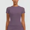 Nuevo top de yoga de secado rápido transpirable fino ajustado alta elasticidad camiseta deportiva para correr fitness para mujer