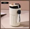 Taza de Café Octagonal de Acero Inoxidable 316, Aspecto de Alta Calidad, Taza Térmica Aislante, Taza Portátil para Viajes al Aire Libre con Cuerda, Portavasos para Coche