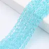 Cuentas Facetadas de Cristal con Agujeros, Cuentas Sueltas de Vidrio Forma de Gota de Agua, Materiales y Accesorios para Pulseras de Joyería DIY, Al Por Mayor en Stock
