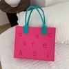 Bolso de Mujer Estilo Ins Bolso de Hombro de Gran Capacidad Color Puro Versátil Cartera de Fieltro Bolsa de Regalo Bolsa de Fieltro con Letras Bolsa para Ir al Trabajo