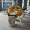 Escultura Decorativa Criativa de Gato em Fibra de Vidro para Exterior Loja de Desenhos Animados Fachada de Loja Gramado de Shopping Atrativo de Tráfego Fibra de Vidro Feito Sob Medida