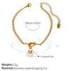 Pulsera Nudosa de Acero Inoxidable Chapado en Oro de 18 Quilates con Colgante de Letra Redondo de Colores Estilo Dulce y Fresco Personalizado Europeo y Americano Joyería para Manos Dopamina