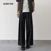 Calça Masculina Reta Elegante Simples com Caimento Outonal Tendência, Calça Longa Casual Versátil Loose Fit High-Street Americana