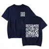 T-shirt de Algodão Tamanho Europeu Transfronteiriça Interessante com Código QR Fu You Camiseta com Código QR Gola Redonda Manga Curta para Homens e Mulheres Hip-Hop