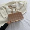 Bolsas de Mujer Transfronterizas 2026 Nuevo de Moda Versátil Terciopelo Cadena Pequeña Cuadrada Bordado Acolchado Hombro Único Cruzado Bolso de Mujer