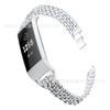 Compatible con el reloj inteligente Fitbit Charge 3, reloj con mariposa y cinco cuentas de diamantes, con diseño de mariposa y diamantes.