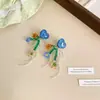 Verão Colorido ~ Brincos de Flor Coloridos de Contraste Simples e Personalizados, Design de Nicho, Brincos Versáteis Doces e Modernos