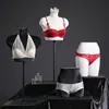 Loja de roupas manequim de meio corpo para exposição de lingerie feminina suporte para display de sutiã suporte de modelo de corpo humano para underwear