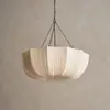 Lustre de tecido estilo wabi-sabi retrô francês, iluminação estilo mid-century americano para sala de estar, quarto e sala de jantar, luminárias de alta qualidade estilo sul-asiático